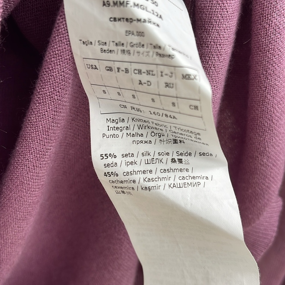 MaxMara silk & cashmere sweater fuscia light purple size small - Picture 6 of 6